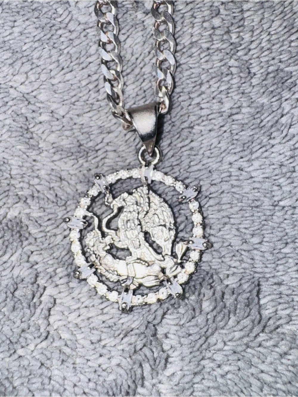 Sterling Silver 925 Mexico Eagle Pendant With Chain